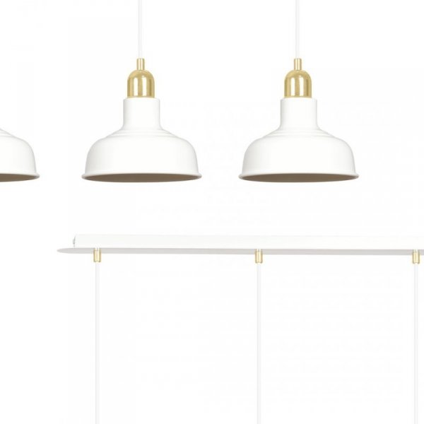 LAMPA WISZĄCA BIAŁO ZŁOTA METALOWA NAD STÓŁ EMIBIG IBOR 3 WHITE