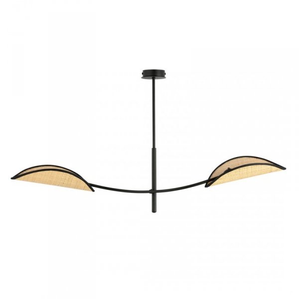 LAMPA WISZĄCA DEKORACYJNA DO SALONU SYPIALNI EMIBIG LOTUS 2 BLACK/RATTAN