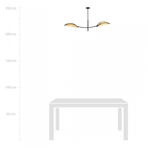 LAMPA WISZĄCA DEKORACYJNA DO SALONU SYPIALNI EMIBIG LOTUS 2 BLACK/RATTAN