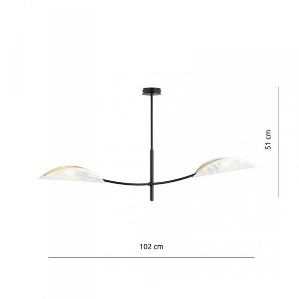 LAMPA WISZĄCA DEKORACYJNA DO SALONU SYPIALNI EMIBIG LOTUS 2 WHITE/GOLD