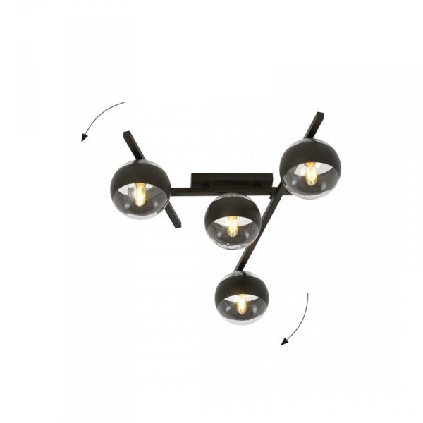 LAMPA SUFITOWA PLAFON KULE NOWOCZESNA EMIBIG SMART 4 BLACK/STRIPE
