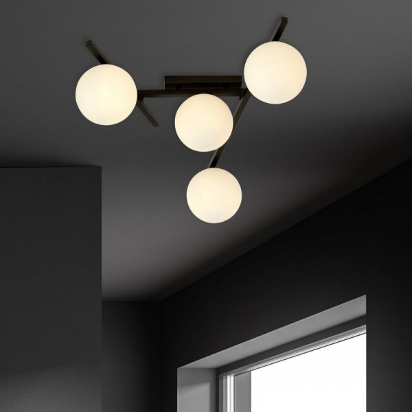 LAMPA SUFITOWA PLAFON KULE NOWOCZESNA EMIBIG SMART 4 BLACK/OPAL