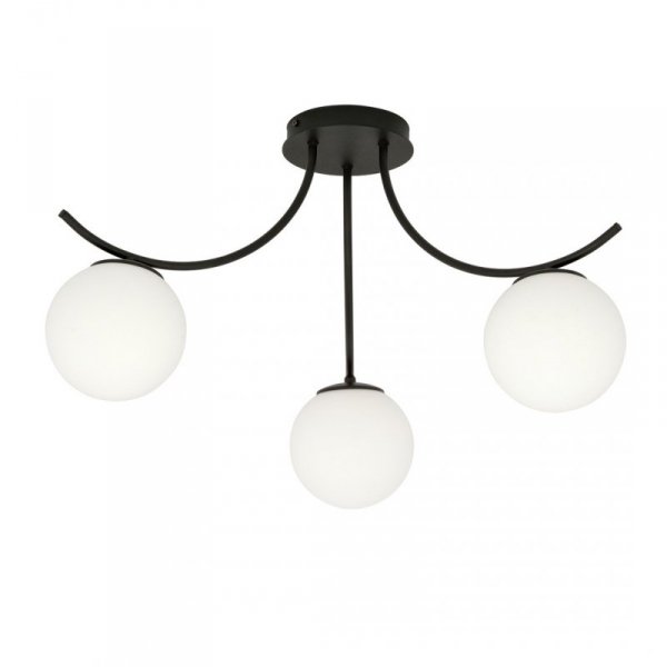 LAMPA SUFITOWA KULE SZKLANE DO POKOJU SALONU EMIBIG BOSTON 3 BLACK/OPAL
