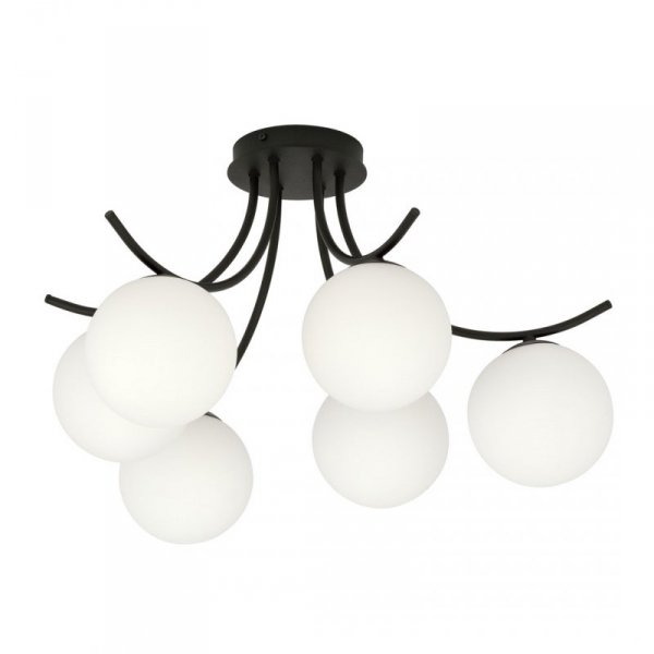 LAMPA SUFITOWA KULE SZKLANE DO POKOJU SALONU EMIBIG BOSTON 6 BLACK/OPAL