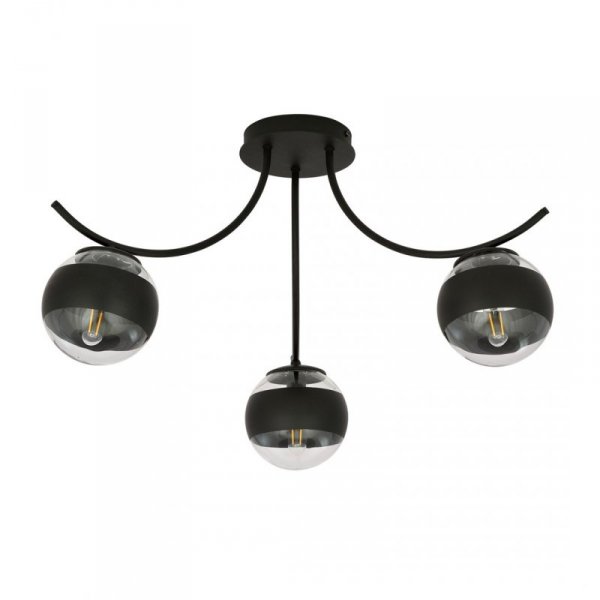 LAMPA SUFITOWA KULE SZKLANE DO POKOJU SALONU EMIBIG BOSTON 3 BLACK/STRIPE