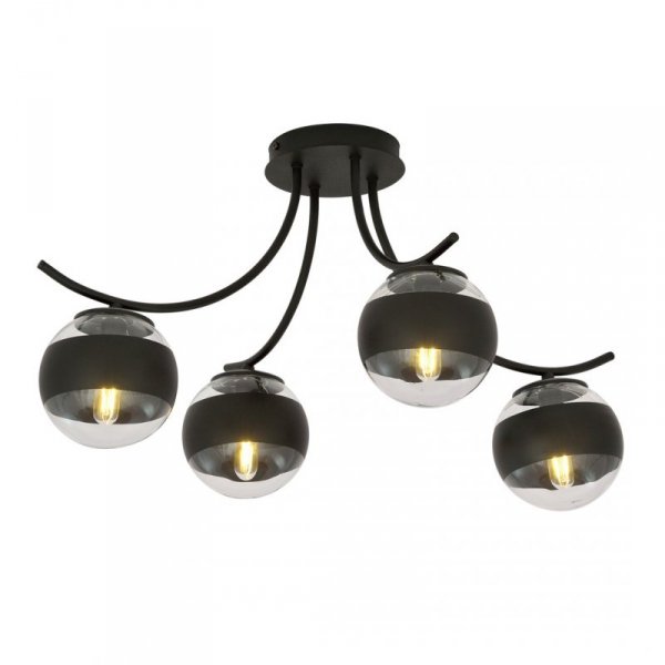 LAMPA SUFITOWA KULE SZKLANE DO POKOJU SALONU EMIBIG BOSTON 4 BLACK/STRIPE
