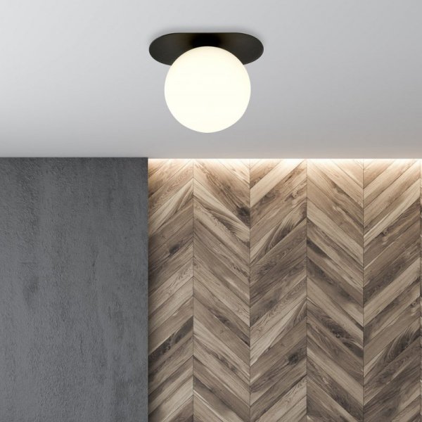 LAMPA SUFITOWA NOWOCZESNA PLAFON KULE SZKLANE EMIBIG PLAZA 1 BLACK/OPAL