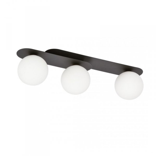 LAMPA SUFITOWA NOWOCZESNA PLAFON KULE SZKLANE EMIBIG PLAZA 3 BLACK/OPAL