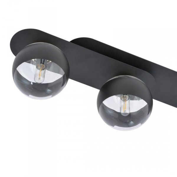 LAMPA SUFITOWA NOWOCZESNA PLAFON KULE SZKLANE EMIBIG PLAZA 3 BLACK/STRIPE