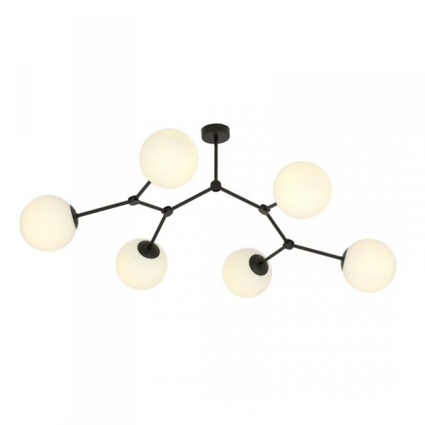 LAMPA WISZĄCA CZARNA KULE SZKLANE EMIBIG SPACE 6  BLACK/OPAL