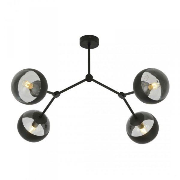 LAMPA WISZĄCA CZARNA KULE SZKLANE EMIBIG SPACE 4 BLACK/STRIPE