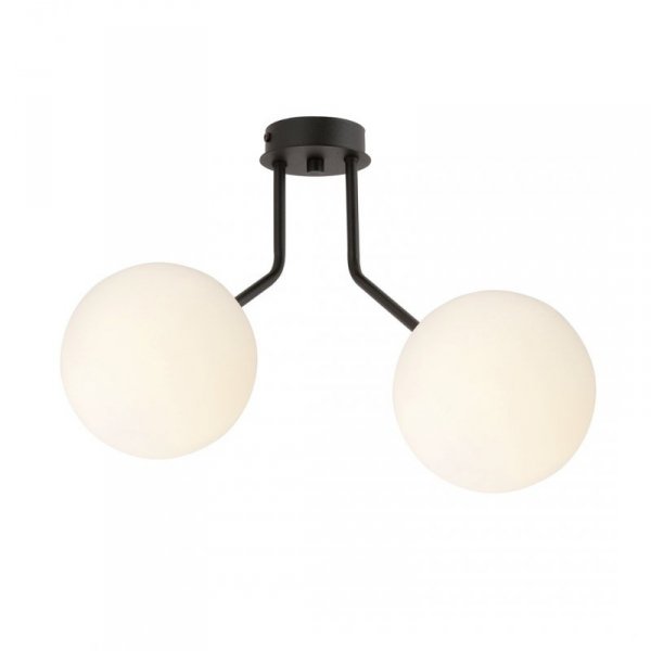 LAMPA WISZĄCA CZARNA NOWOCZESNA KLOSZE KULE EMIBIG NOVA 2 BLACK/OPAL
