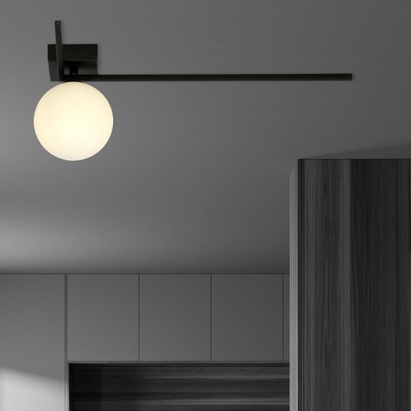 LAMPA SUFITOWA PLAFON CZARNY KLOSZ KULA EMIBIG IMAGO 1F BLACK/OPAL