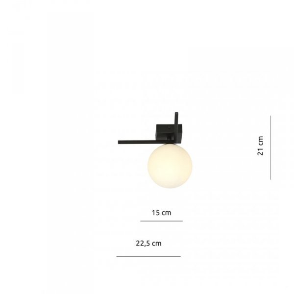 LAMPA SUFITOWA PLAFON CZARNY KLOSZ KULA EMIBIG IMAGO 1G BLACK/OPAL