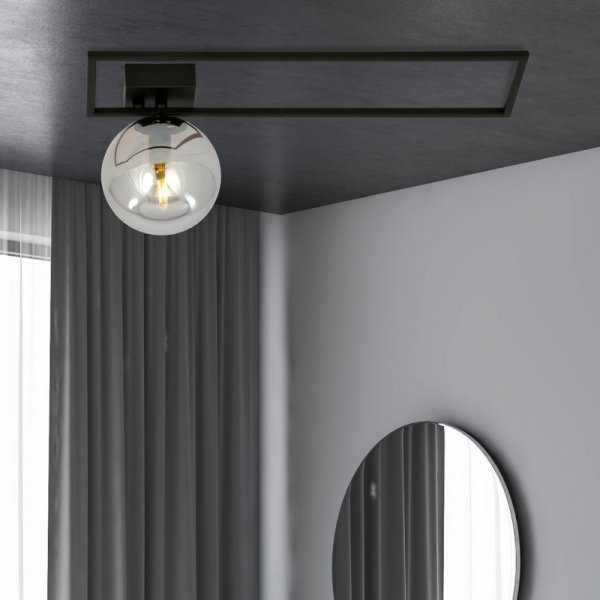 LAMPA SUFITOWA PLAFON CZARNY KLOSZ KULA EMIBIG IMAGO 1B BLACK/GRAFIT