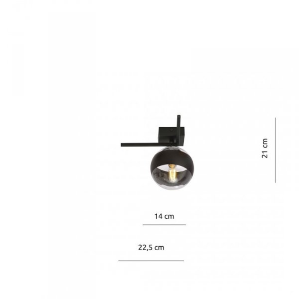 LAMPA SUFITOWA PLAFON CZARNY KLOSZ KULA EMIBIG IMAGO 1G BLACK/STRIPE