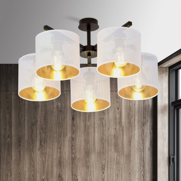 LAMPA SUFITOWA Z ABAŻURAMI EMIBIG JORDAN 5 WHITE/GOLD