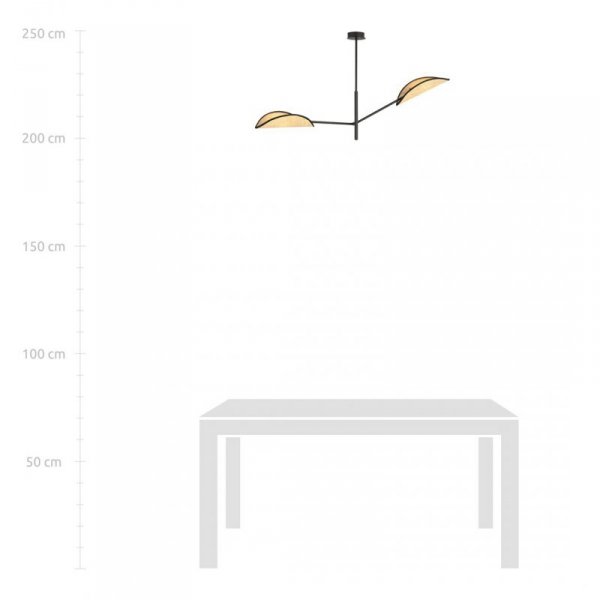 LAMPA WISZĄCA CZARNA DEKORACYJNA DO POKOJU SALONU EMIBIG VENE 2 BLACK/RATTAN