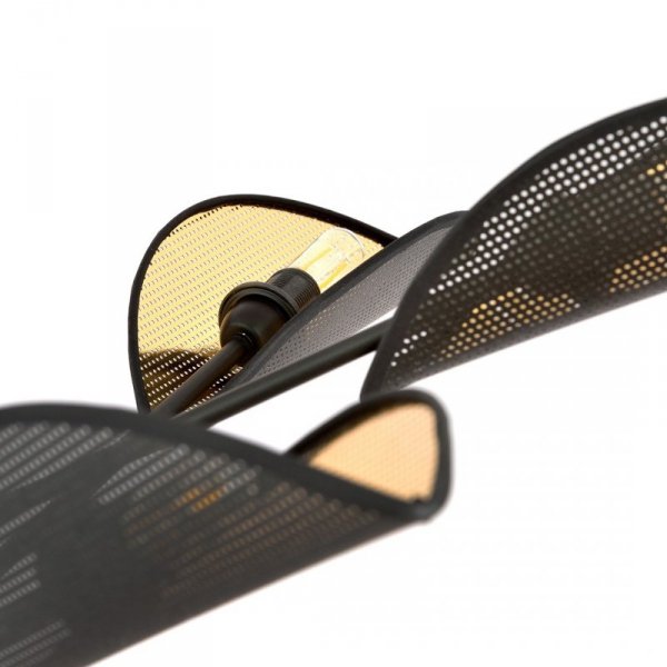 LAMPA WISZĄCA CZARNA DEKORACYJNA DO POKOJU SALONU EMIBIG VENE 4 BLACK/GOLD