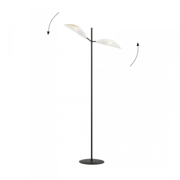 LAMPA PODŁOGOWA STOJĄCA DEKORACYJNA CZARNA EMIBIG VENE LP2 WHITE/GOLD