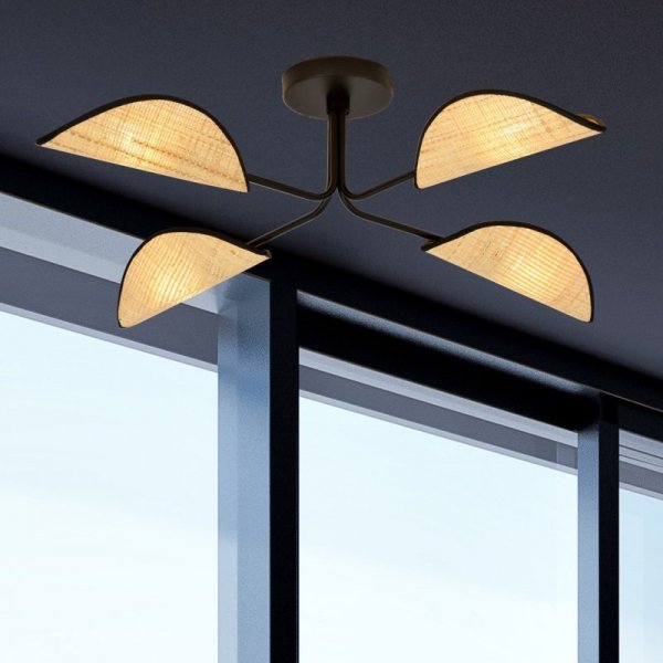 LAMPA SUFITOWA DO POKOJU SYPIALNI DEKORACYJNA EMIBIG GOMEZ 4 RATTAN