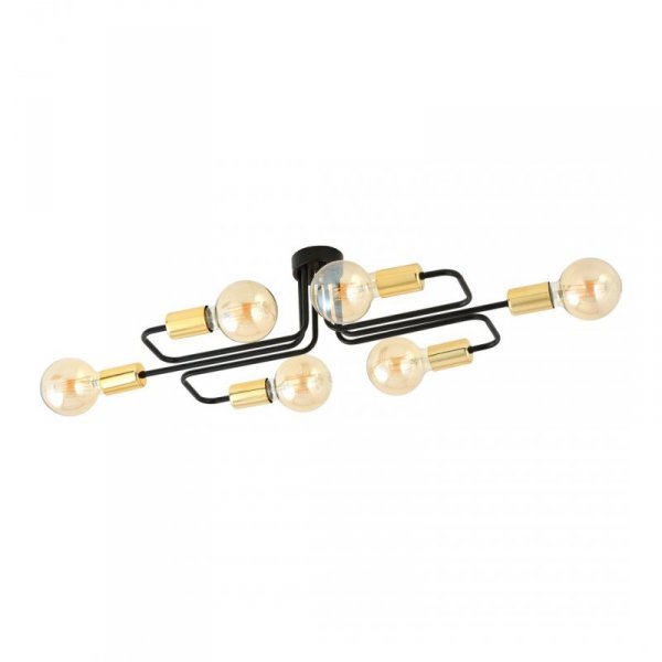 LAMPA SUFITOWA PLAFON INDUSTRIALNY LOFT EMIBIG VEKEN 6A GOLD