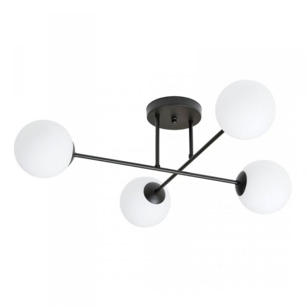 LAMPA SUFITOWA CZARNA KULE SZKLANE DO POKOJU SALONU EMIBIG ROMA 4 BL OPAL