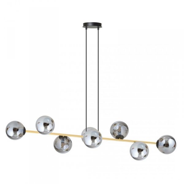 LAMPA WISZĄCA ZŁOTA KULE BIAŁE NAD STÓŁ EMIBIG GRAVITY 8 BL GRAFIT