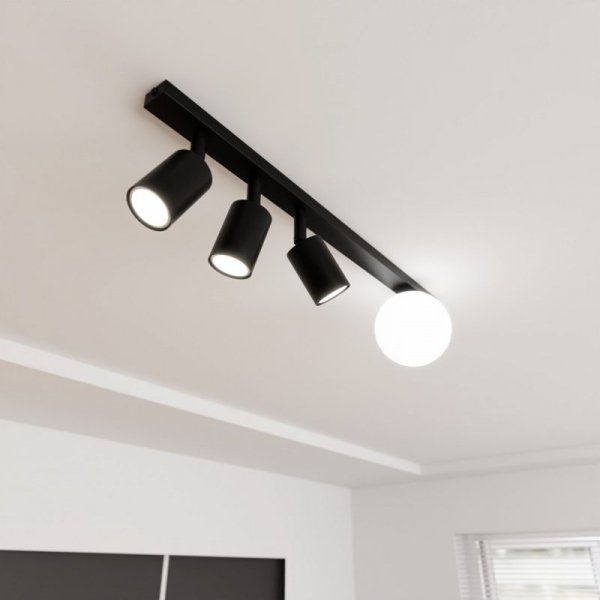 LAMPA SUFITOWA REFLEKTORKI LISTWA EMIBIG BASTER 4 BLACK oprawa oświetleniowa