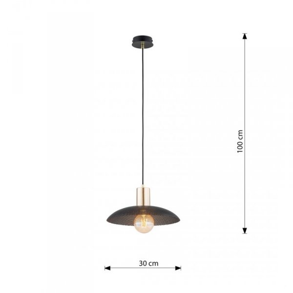 LAMPA WISZĄCA CZARNO ZŁOTA METALOWA LOFT EMIBIG SPIRIT 1 BLACK  oprawa oświetleniowa