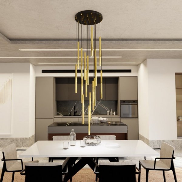 LAMPA WISZĄCA TUBA NAD STÓŁ BAR WYSPĘ DO KUCHNI JADALNI EMIBIG SELTER 17 PREMIUM GOLD  oprawa oświetleniowa