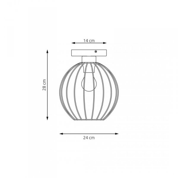 LAMPA SUFITOWA PLAFON CZARNY DRUCIANY NEST 1 BL GOLD oprawa oświetleniowa