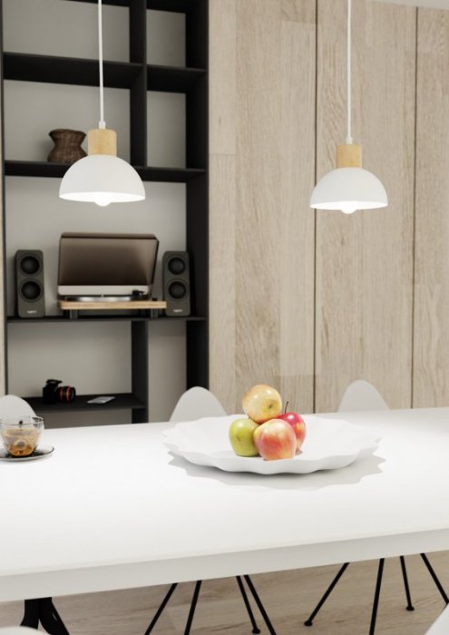 LAMPA WISZĄCA BIAŁA W STYLU SKANDYNAWSKIM EMIBIG SECO 1 WH oprawa oświetleniowa