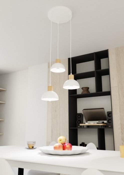 LAMPA WISZĄCA BIAŁA W STYLU SKANDYNAWSKIM EMIBIG SECO 3 WH PREM oprawa oświetleniowa