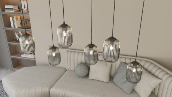 LAMPA WISZĄCA SZKLANA NOWOCZESNA EMIBIG VERDI 3 PREM BL GRAFIT oprawa oświetleniowa