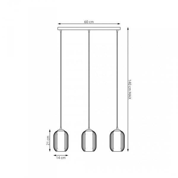 LAMPA WISZĄCA SZKLANA NOWOCZESNA EMIBIG VERDI 3 BL OPAL oprawa oświetleniowa
