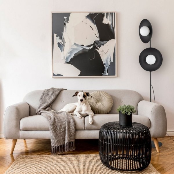SLATE BLACK GLASS LAMPA PODŁOGOWA 2XG9