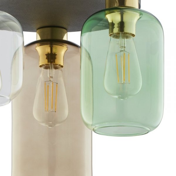 TK LIGHTING MARCO GREEN 3318 LAMPA SUFITOWA PLAFON Z KOLOROWYMI KLOSZAMI KOLOROWE KLOSZE