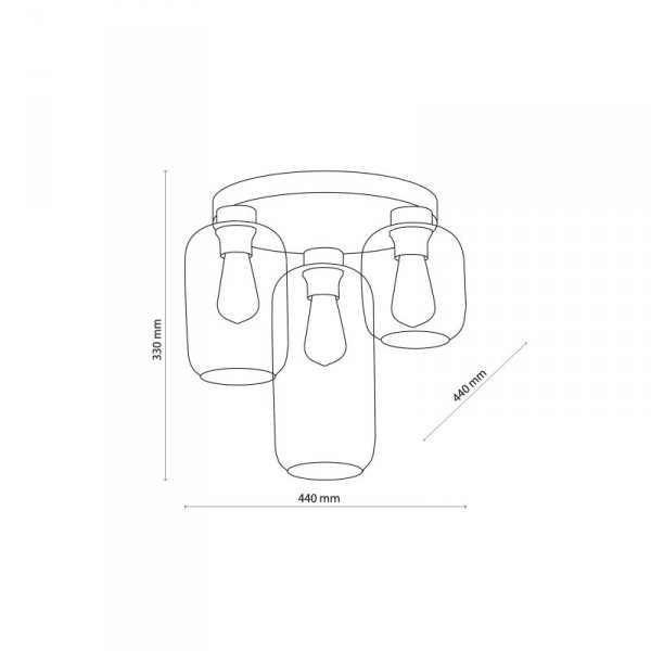 TK LIGHTING MARCO GREEN 3318 LAMPA SUFITOWA PLAFON Z KOLOROWYMI KLOSZAMI KOLOROWE KLOSZE