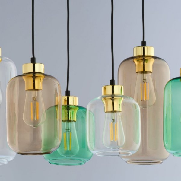 TK LIGHTING MARCO GREEN 3328 LAMPA WISZĄCA Z KOLORYMI KLOSZAMI KOLOROWE KLOSZE