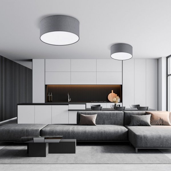 TK LIGHTING RONDO GRAY 3333 LAMPA SUFITOWA FLAFON SZARY ABAŻUR DUŻY 50CM