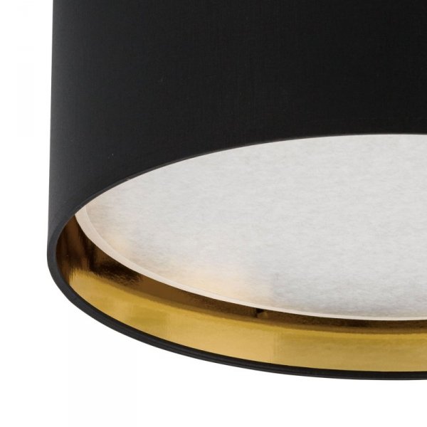 TK LIGHTING BILBAO BLACK/GOLD 3376 LAMPA SUFITOWA PLAFON CZARNO ZŁOTY ABAŻUR 45CM DO SYPIALNI SALONU