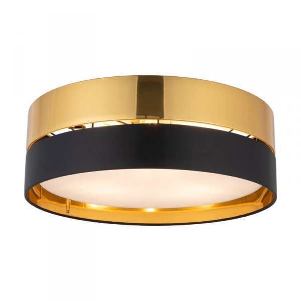 TK LIGHTING HILTON BLACK/GOLD 4180  LAMPA SUFITOWA PLAFON CZARNO ZŁOTY ABAŻUR DUŻY 45CM