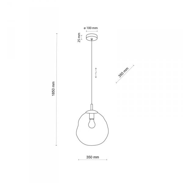 TK LIGHTING SOL TRANSPARENT 4262 LAMPA WISZĄCA KLOSZ NIEREGULARNY KSZTAŁT
