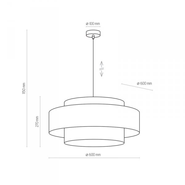 TK LIGHTING CALISTO 4376 LAMPA WISZĄCA CZARNO ZŁOTA ABAŻUR