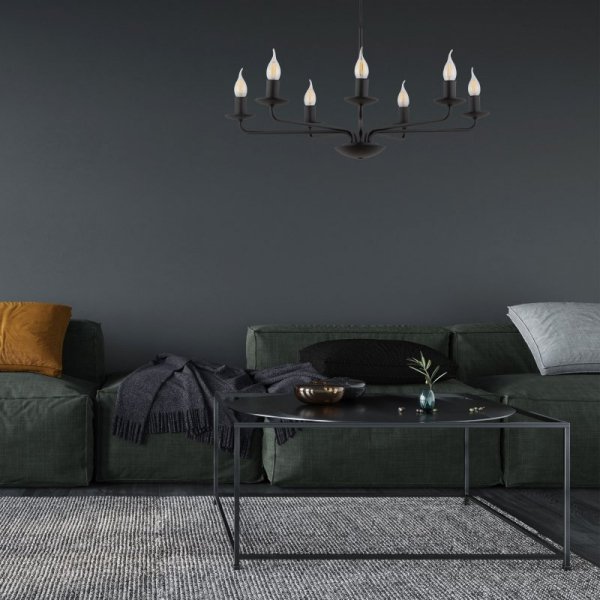 TK LIGHTING LIMAL 4613 LAMPA WISZĄCA ŻYRANDOL ŚWIECZNIKOWY CZARNY KLASYCZNY