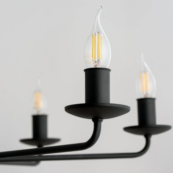 TK LIGHTING LIMAL 4613 LAMPA WISZĄCA ŻYRANDOL ŚWIECZNIKOWY CZARNY KLASYCZNY