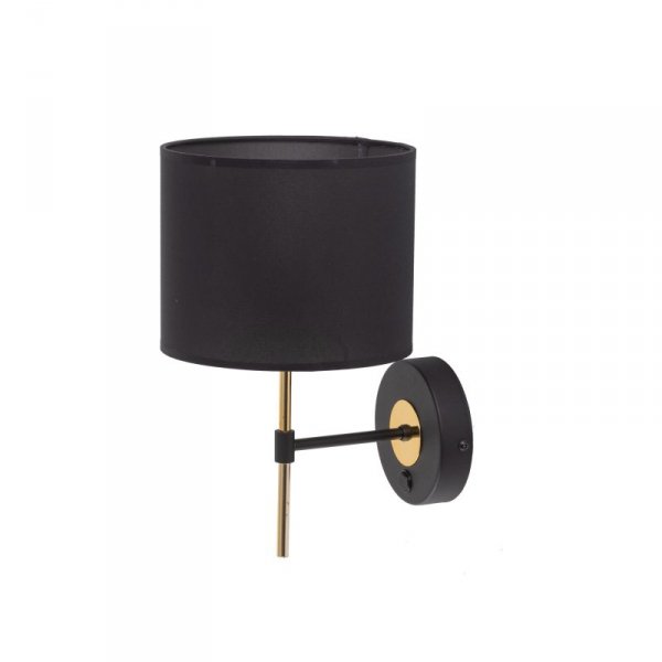 TK LIGHTING LORD 4672 KINKIET CZARNO ZŁOTY Z ABAŻUREM KLASYCZNY