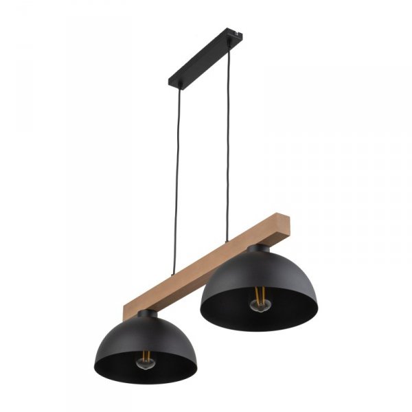 TK LIGHTING OSLO BLACK 4711 LAMPA WISZĄCA INDUSTRIALNA DREWNIANA CZARNA NAD STÓŁ