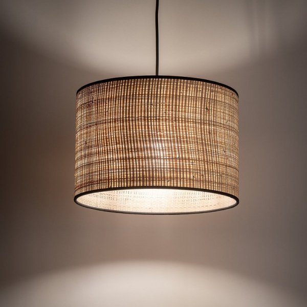 TK LIGHTING LIBERIA 4730 LAMPA WISZĄCA CZARNA Z NATURALNYM ABAŻUREM RAFFIA 30CM